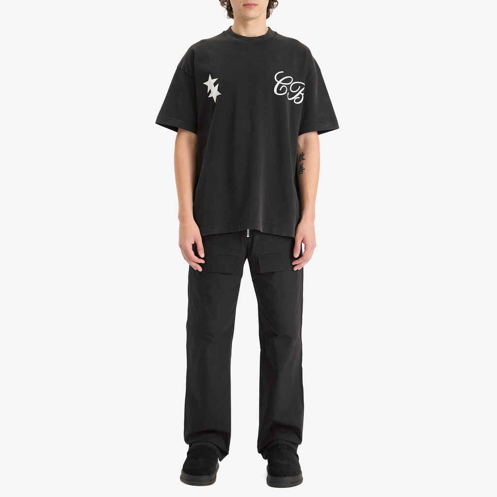 Cole Buxton Men's Cursive 2 Star T-Shirt Vintage Black